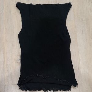 Bebe Black Ribbed Sleeveless Tank Top